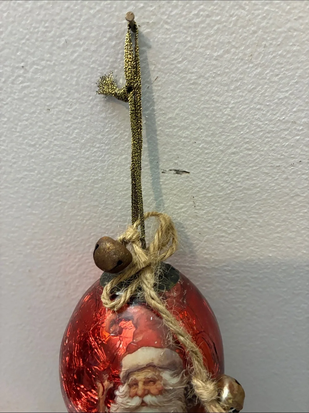 Vintage-Style Red Santa Hanging Ornament